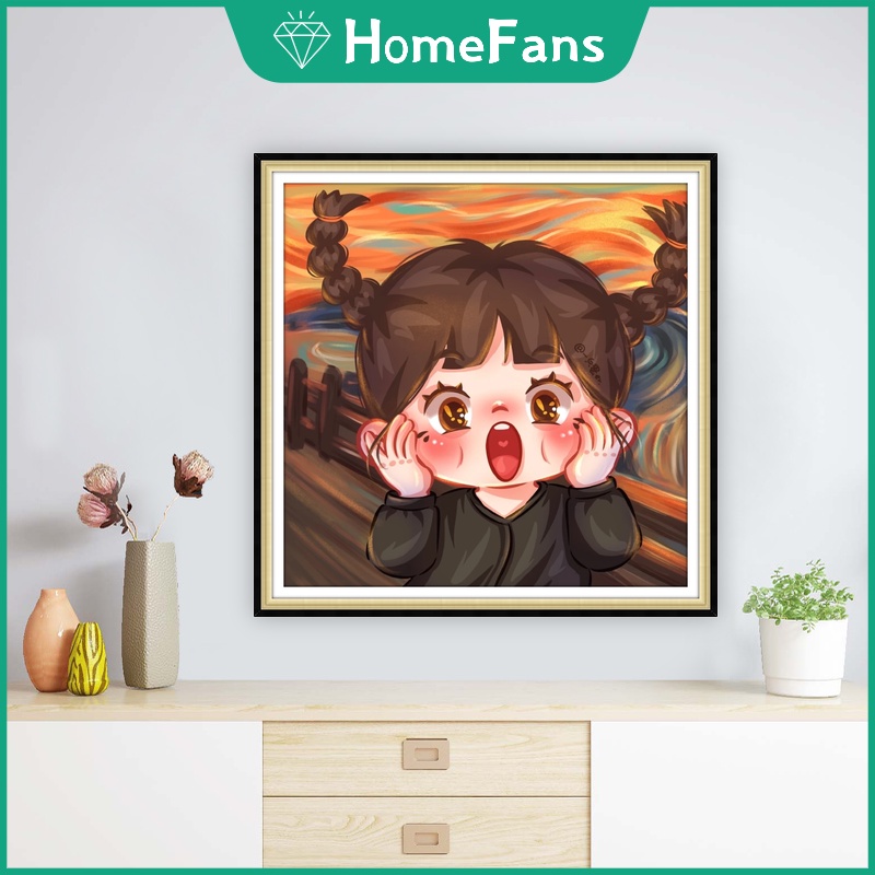 Bộ Tranh Đính Đá 5D Tự Làm 30x30cm / 40x40cm / 50x50cm Hình Tranh Van Gogh Trang Trí Nhà Cửa