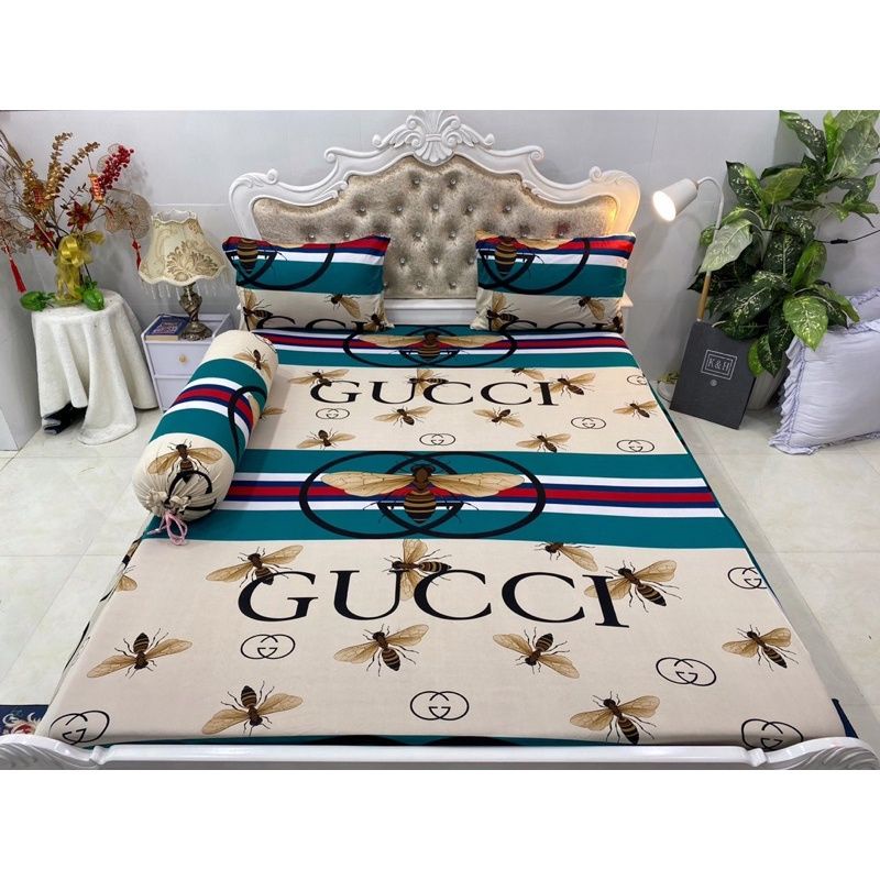 Bộ Drap thun Hàn Quốc mẫu Gucci phối 5 màu