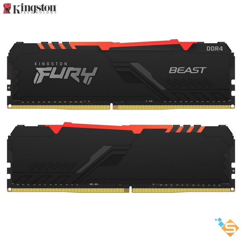 RAM PC Kingston Fury 32GB 16GB 3600MHz DDR4 CL17 DIMM ( Kit of 2 ) Beast RGB KF436C17BBAK2 - Bảo Hành Chính Hãng 3 Năm