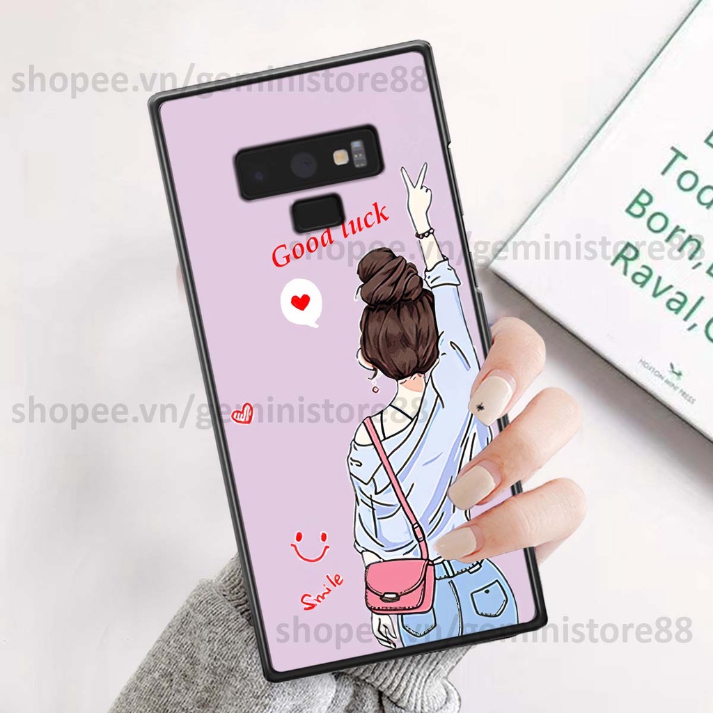 Ốp Samsung Note 9 in hình cô gái be happy trẻ trung cá tính năng động