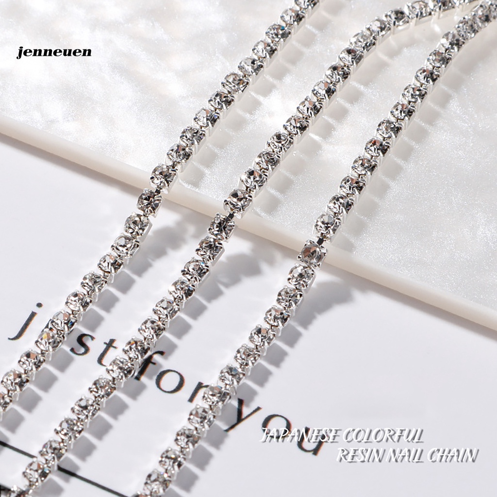 [Hàng mới về] 3 Dây xích kim cương giả 3D bằng kim loại trang trí móng tay làm đẹp đa năng cho nữ