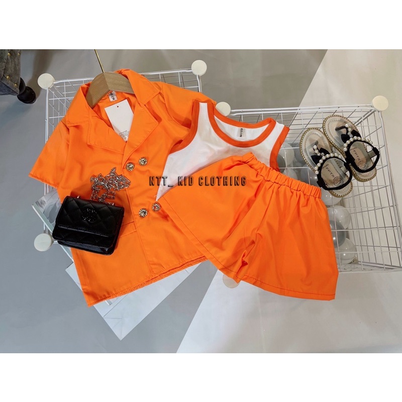 Bộ 3 chi tiết giả vest bé gái