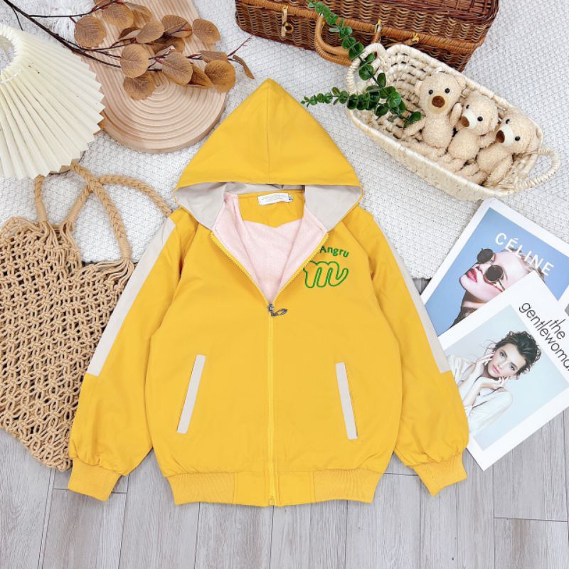 {22-30kg} Áo khoác gió bé gái size đại lót nỉ trong (hàng cty chất đẹp) M295