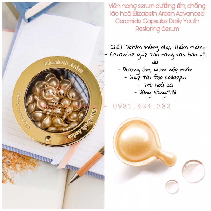 Tinh chất dưỡng ẩm da cao cấp Elizabeth Arden Advanced Ceramide Capsules Daily Youth Restoring Serum