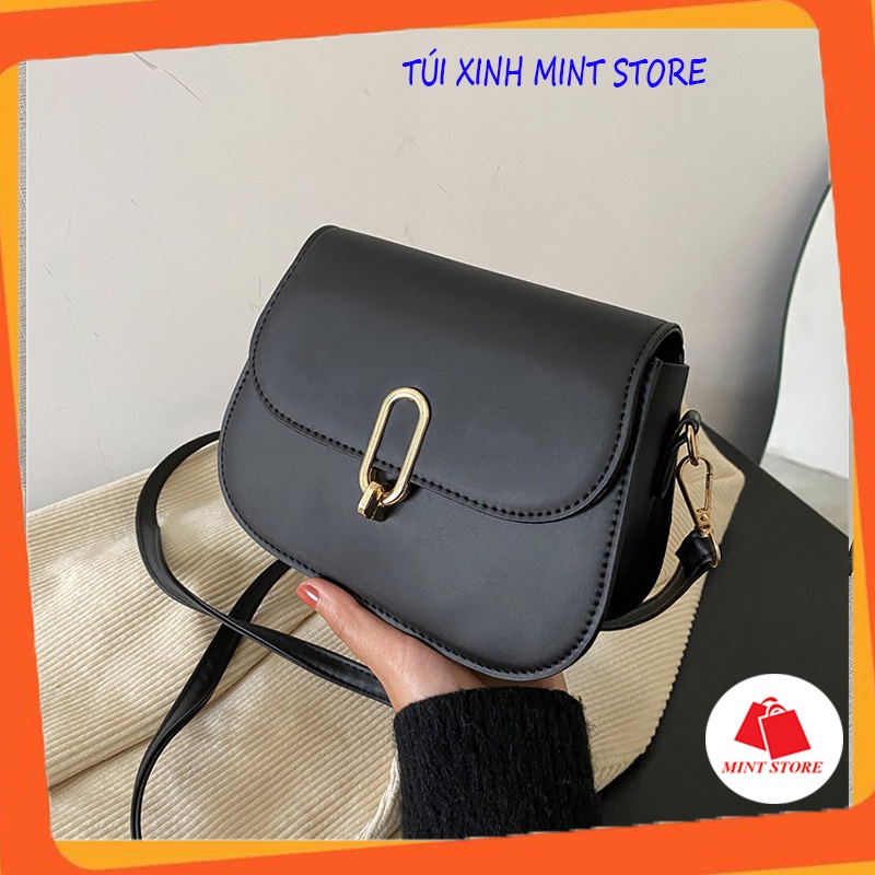 Túi xách nữ đẹp  𝑭𝑹𝑬𝑬𝑺𝑯𝑰𝑷  Túi đeo chéo da mềm đi chơi khóa Q đơn giản PK 343