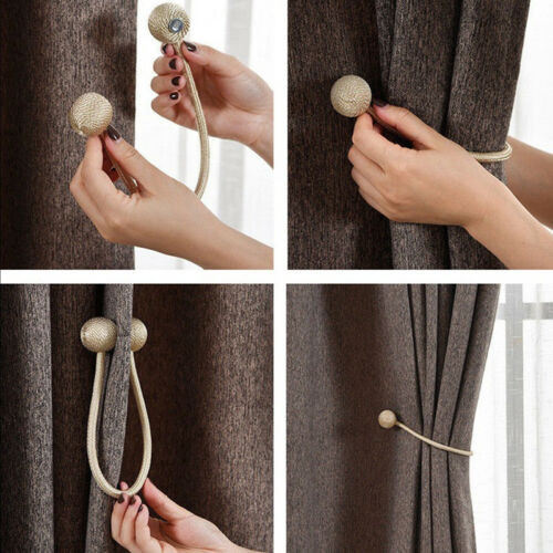 Magnetic Curtain Tiebacks Holder Hook Buckle Clip Curtain Tieback Polyester Decorative Home Accessories