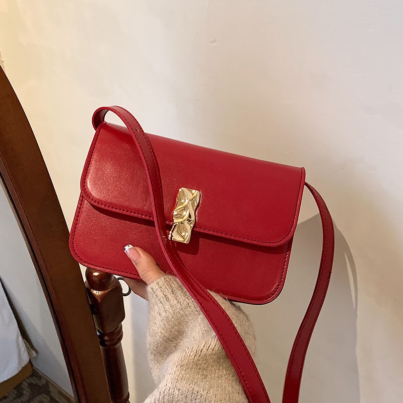 Túi đeo vai IELGY dáng vuông màu trơn phong cách cổ điển thời trang dành cho nữ