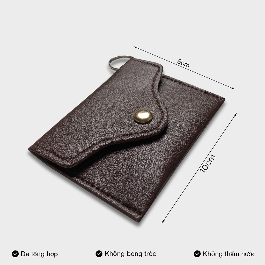 Móc khóa ví da thời trang nam nữ cao cấp sử dụng đựng tiền, thẻ ngân hàng, vé gửi xe, bảng tên - VIVI - DAILY BAGS