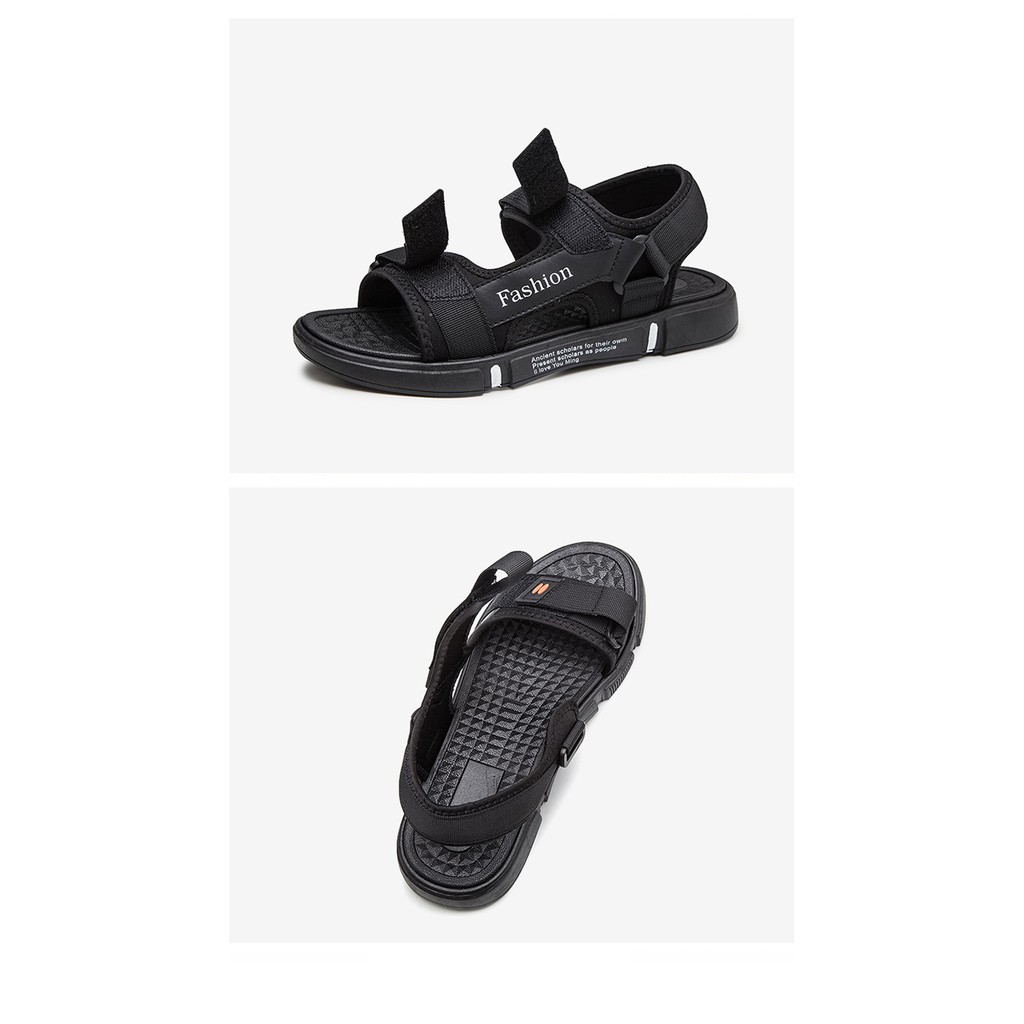 Dép sandal nam (xăng-đan) học sinh thời trang Hàn Quốc 2 quai FASHION đế chữ cực bền đế cao su chống trơn trượt TGG-20