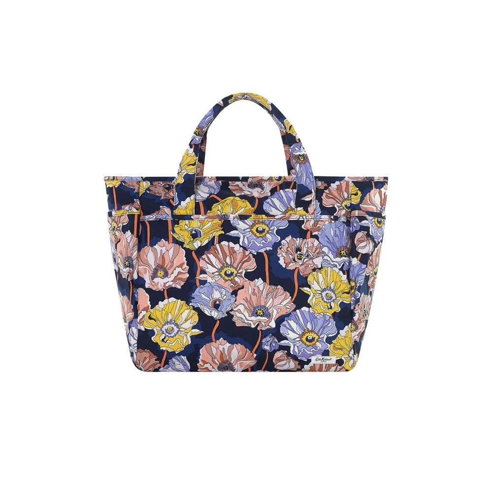 Cath Kidston - Túi đi làm/ du lịch/The Tripper Tote - Summer Poppy Midscale - Navy -1048568