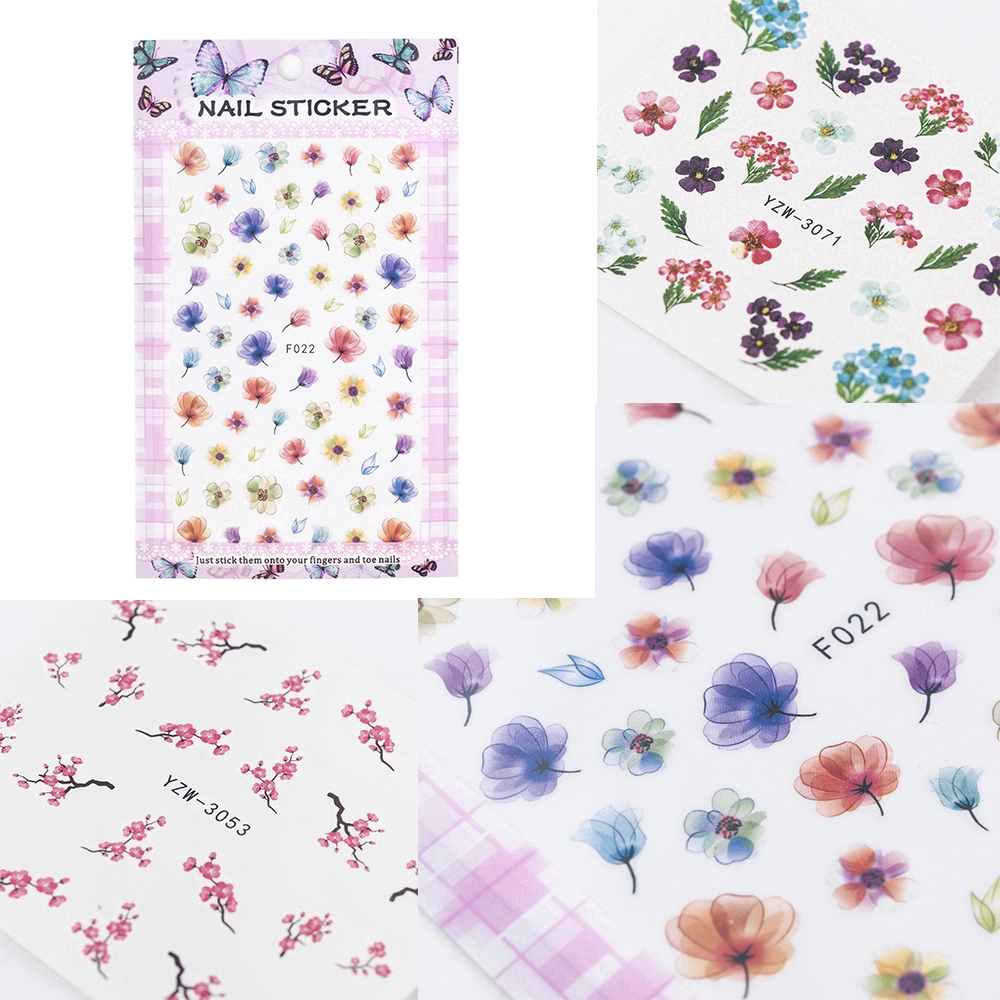 Sticker Dán Móng Trang Trí Hình Hoa Nhiều Kiểu Tùy Chọn