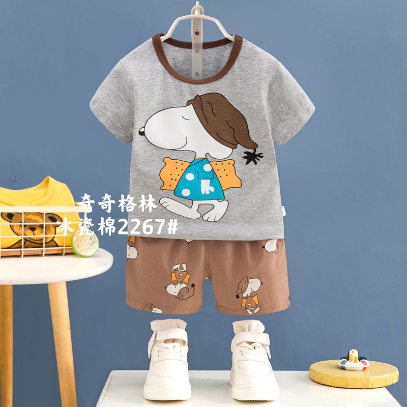 (size nhí)Đồ Bộ Cộc Tay size 1-5tuổi, Đồ Bộ Ngắn Tay Chất Thun Cotton Cho Bé Gái 9-15kg