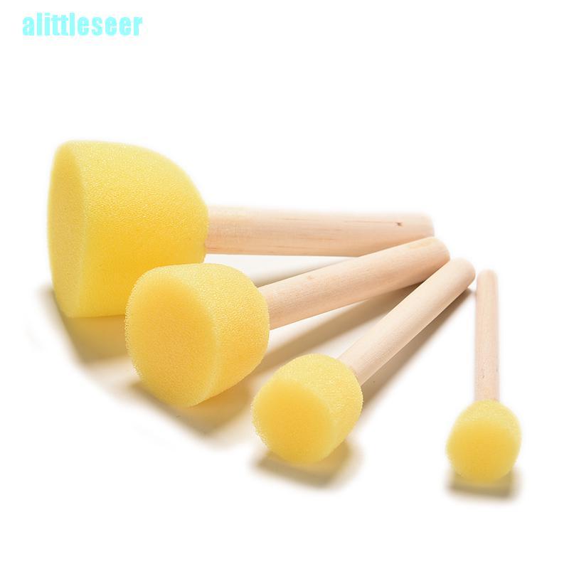Set 4 Cọ Mút Xốp Sơn Màu Cán Gỗ Dành Cho Trẻ Em Vẽ Tranh # 4