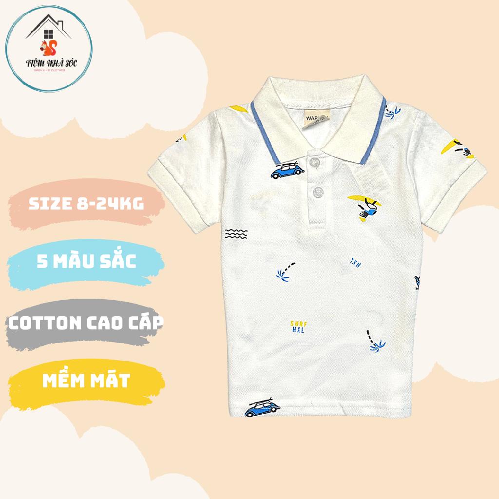 Áo thun polo cộc tay bé trai Wapypy size 8 - 24kg Tiệm Nhà Sóc