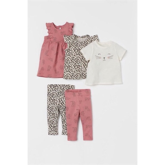 Set 2 bộ và váy cotton bé gái vợt sale