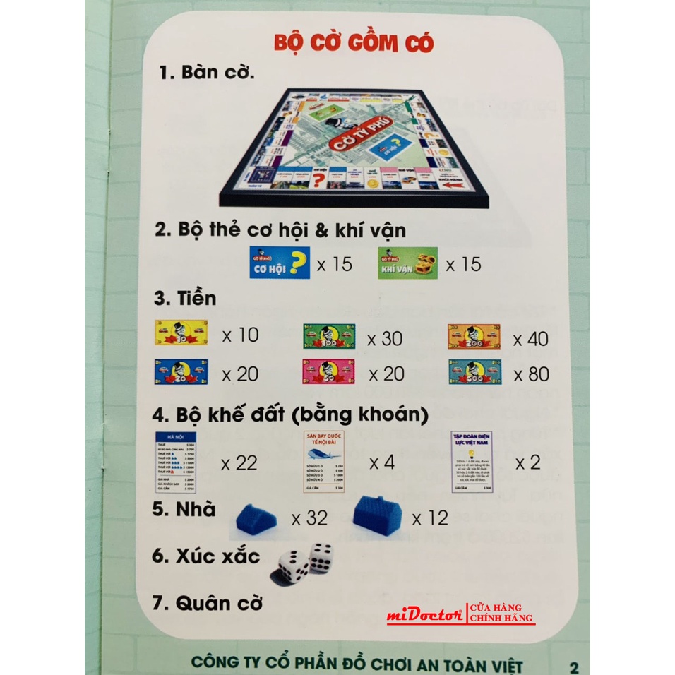 Cờ Tỷ Phú Monopoly Vui Nhộn Cao Cấp, An Toàn Cỡ Cực Đại 42x42, Hàng Chính Hãng