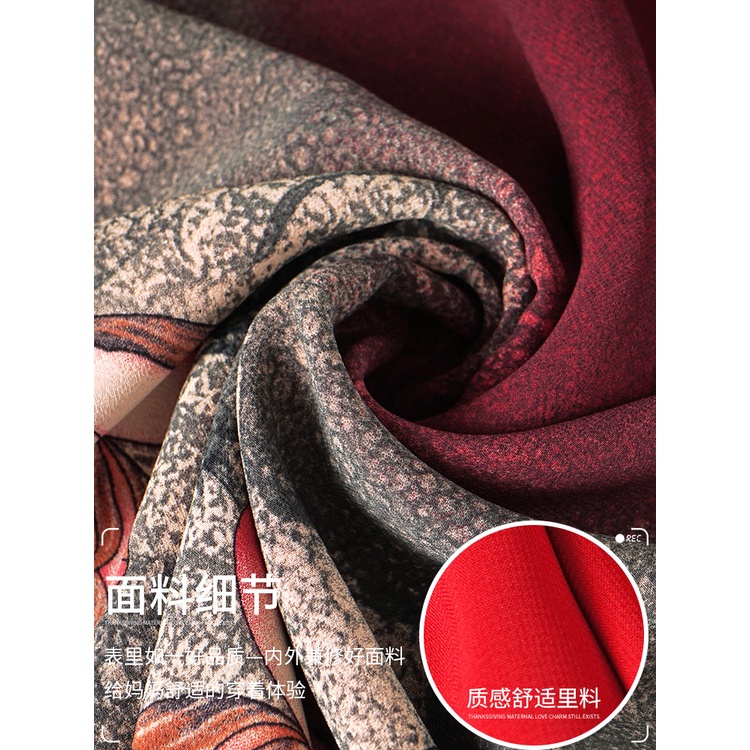 Đầm Dự Tiệc Dáng Suông Màu Đỏ Xanh Lá Kiểu Dáng Sang Trọng Cho Phụ Nữ Trung Niên