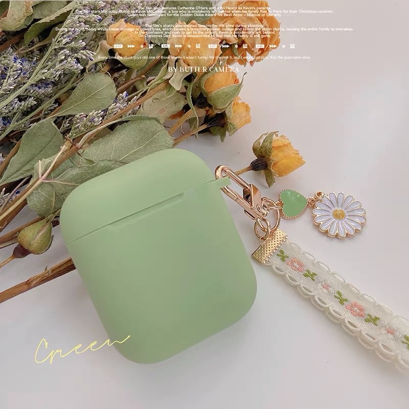 Vỏ case bảo, vệ bao đựng tai nghe airpods 1 2 PRO xanh matcha