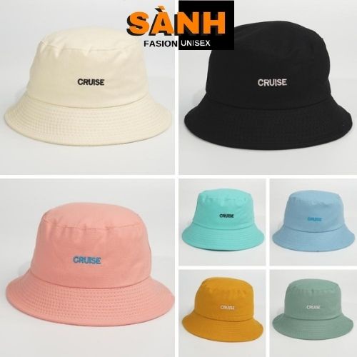 Mũ bucket thêu chữ Cruise Nón tai bèo vành tròn chất kaki form unisex nam nữ BK17