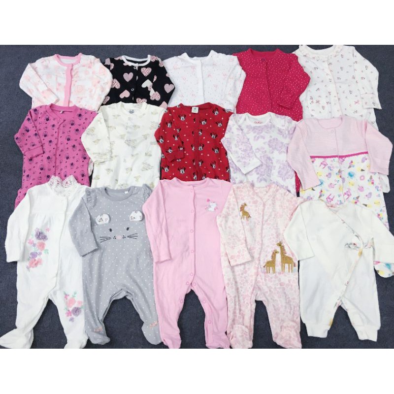 Sleepsuit (mặc nằm điều hòa) bodysuit bộ body dài tay xuất dư các hãng cho bé