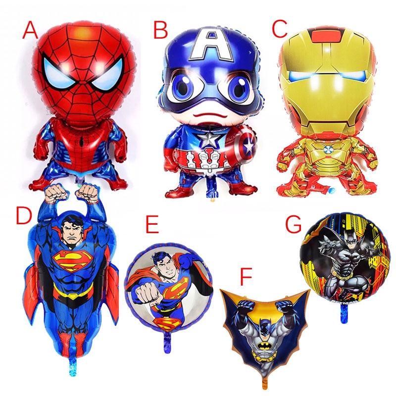 Bong bóng hình Avenger Iron Man / Captain America / Spiderman dùng cho trang trí tiệc dễ thương