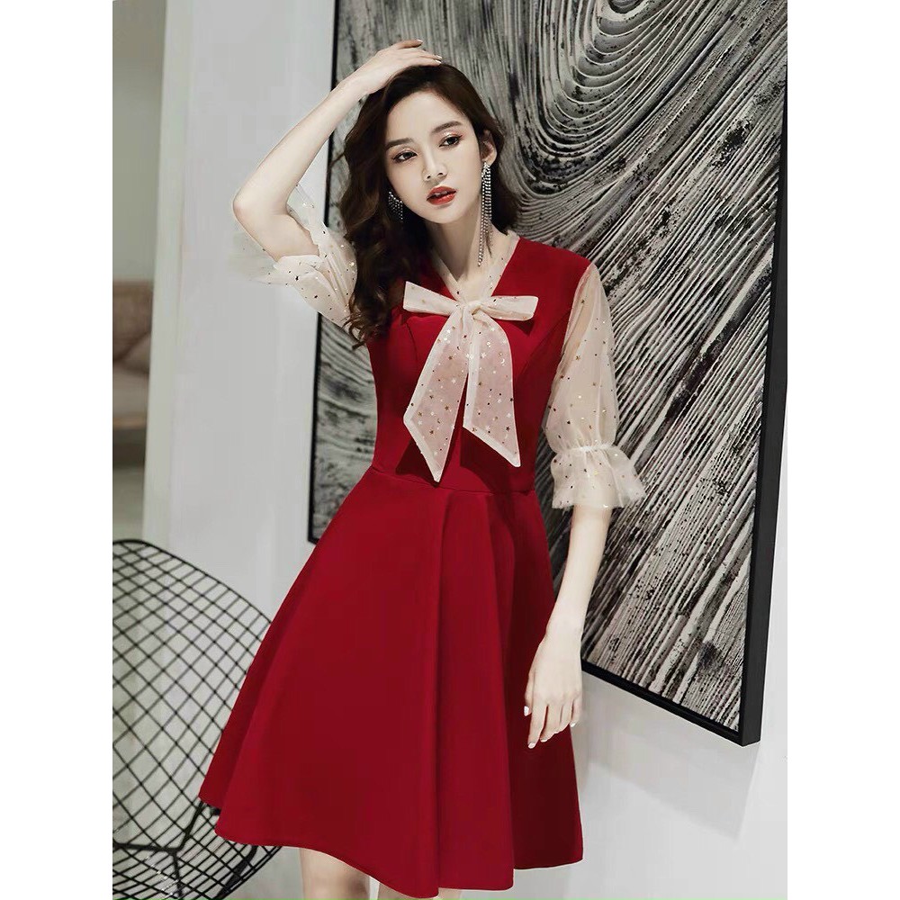 Váy Nữ Cá Tính, Đầm Xòe Dự Tiệc Sang Trọng Chất Liệu Umi Phối Lưới Kim Tuyến Siêu Dễ Thương Thời Trang Nữ Hoàng Nhi | BigBuy360 - bigbuy360.vn