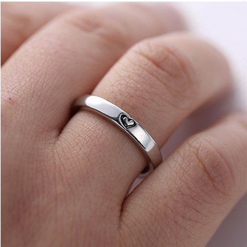 Nhẫn GMAI khắc chữ I Love You và trái tim thời trang dành cho cặp đôi