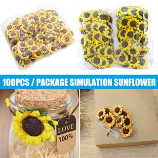 Set 100 hoa hướng dương giả bằng giấy dùng để trang trí tiệc