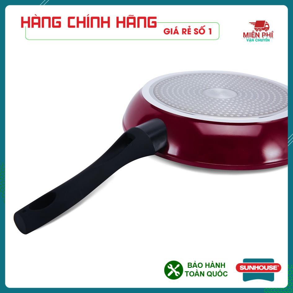 Chảo Đá Hoa Cương Đáy Từ SUNHOUSE Siêu Chống Dính Đủ Size 24cm,26cm,28cm