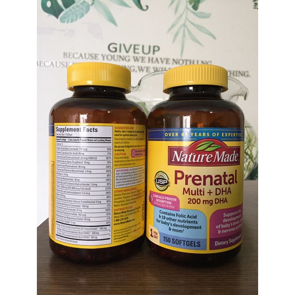 Bổ Bầu Prenatal Multi+DHA 150 viên của Mỹ
