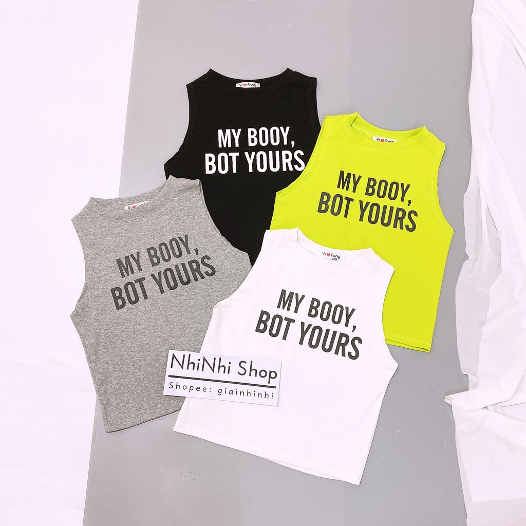 Áo kiểu sát nách dáng ôm, Áo thun ba lỗ in chữ form ngắn AS0045 - Nhinhi Shop | BigBuy360 - bigbuy360.vn