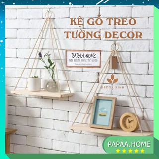 Kệ Treo Tường Gỗ, Giá Gỗ Để Đồ Đa Năng, Decor Phòng Vintage PAPAA.HOME