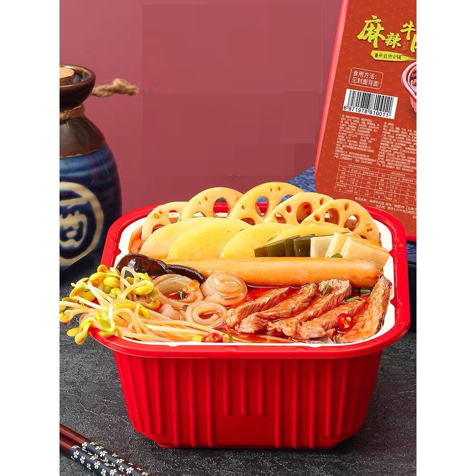 Lẩu tự sôi đủ loại cay và không cay