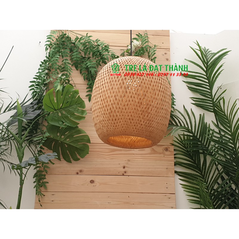 Đền mây tre đan trang trí không gian quán dễ dàng, mẫu đèn quả táo