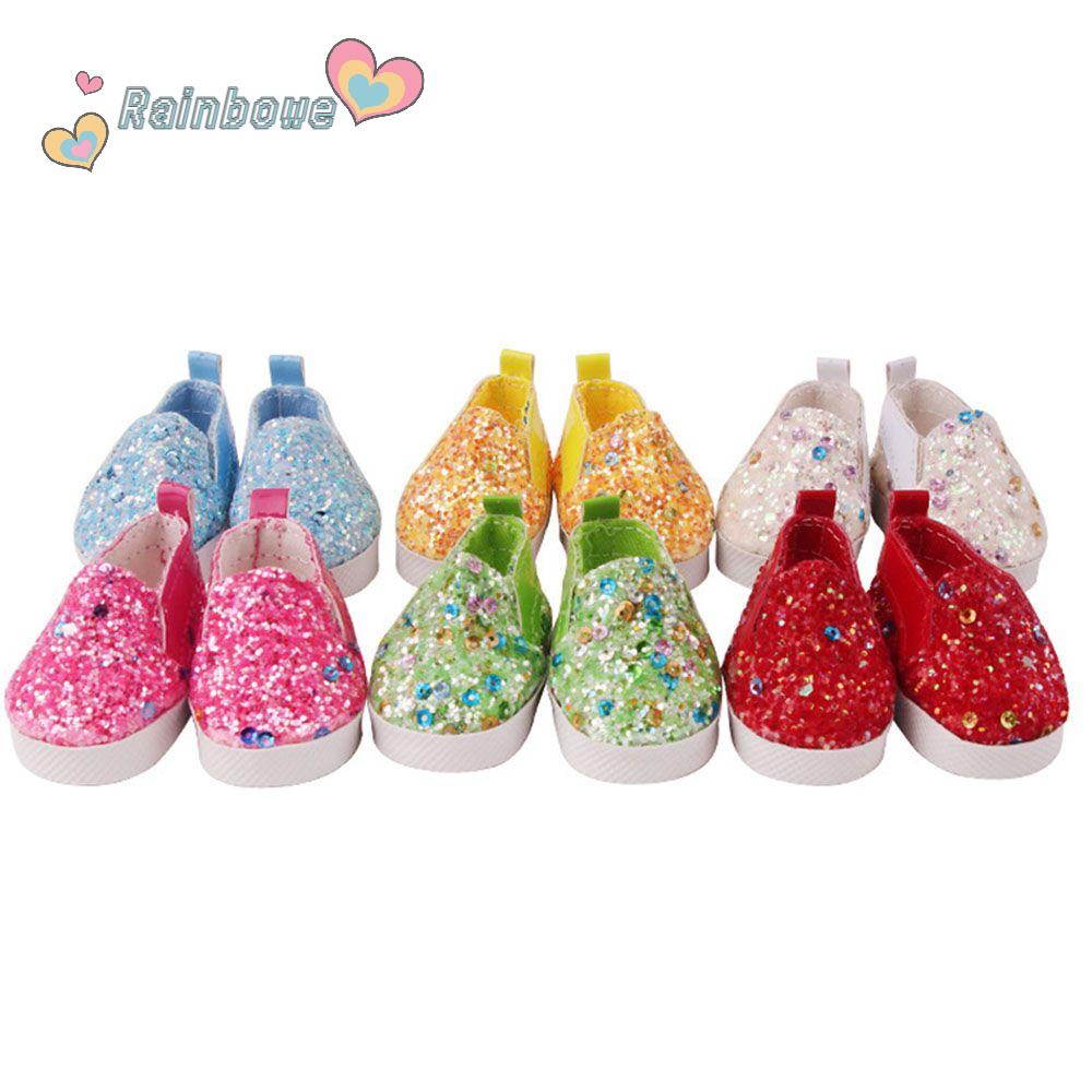 1 Đôi Giày Lấp Lánh Dễ Thương Cho Búp Bê 14.5 Inch