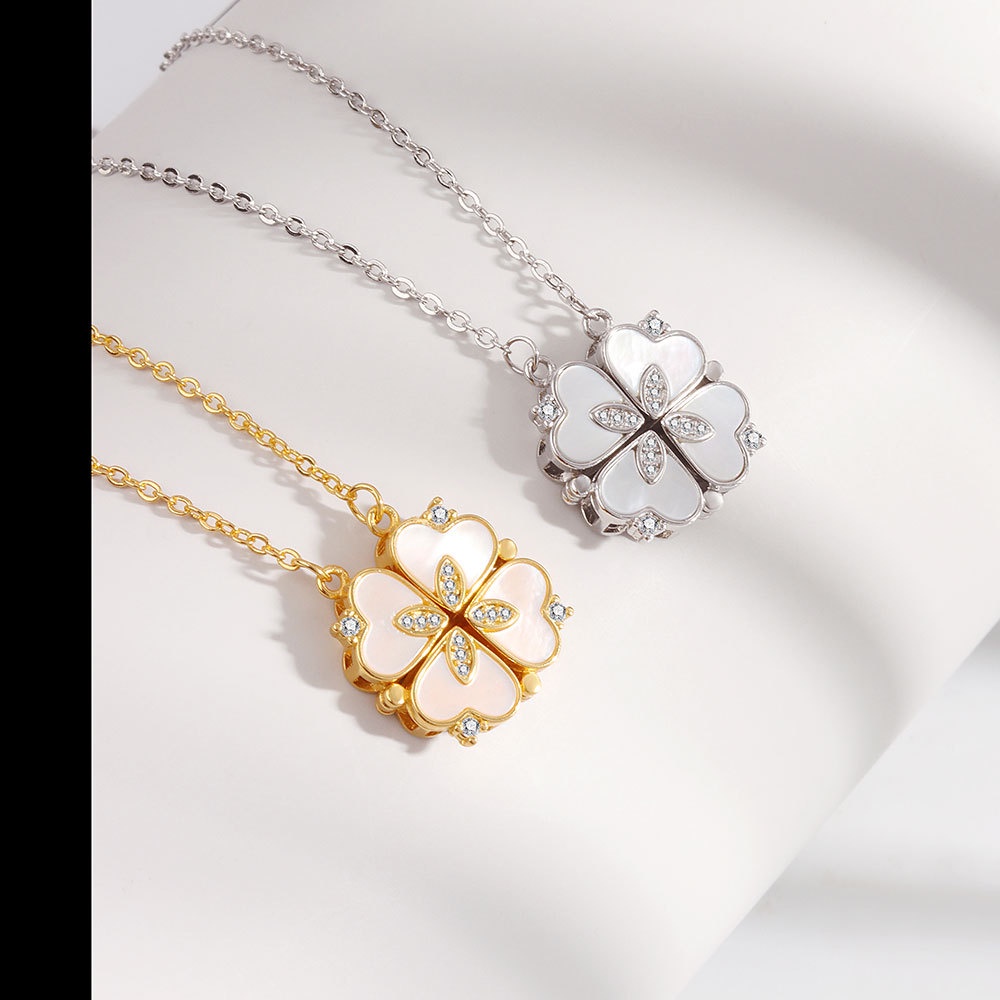 (MớI) Vòng cổ HợP Kim HìNh Cỏ Bốn Lá May MắN