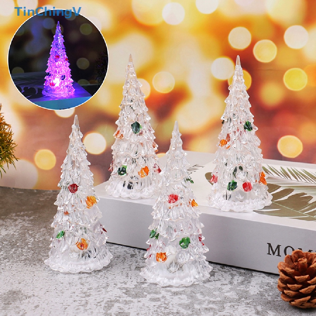 [TinChingV] Cây Thông Noel Mini Có Đèn LED Nhiều Màu Trang Trí Nhà Búp Bê [Mới]