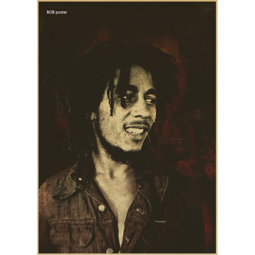 Poster Hình Ca Sĩ Bob Marley Phong Cách Cổ Điển