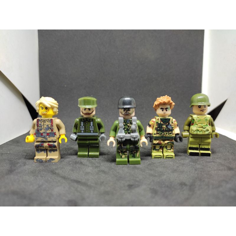 COMBO 5 nhân vật ARMY QUÂN ĐỘI Non Lego Minifigures ( Hàng 2HAND )