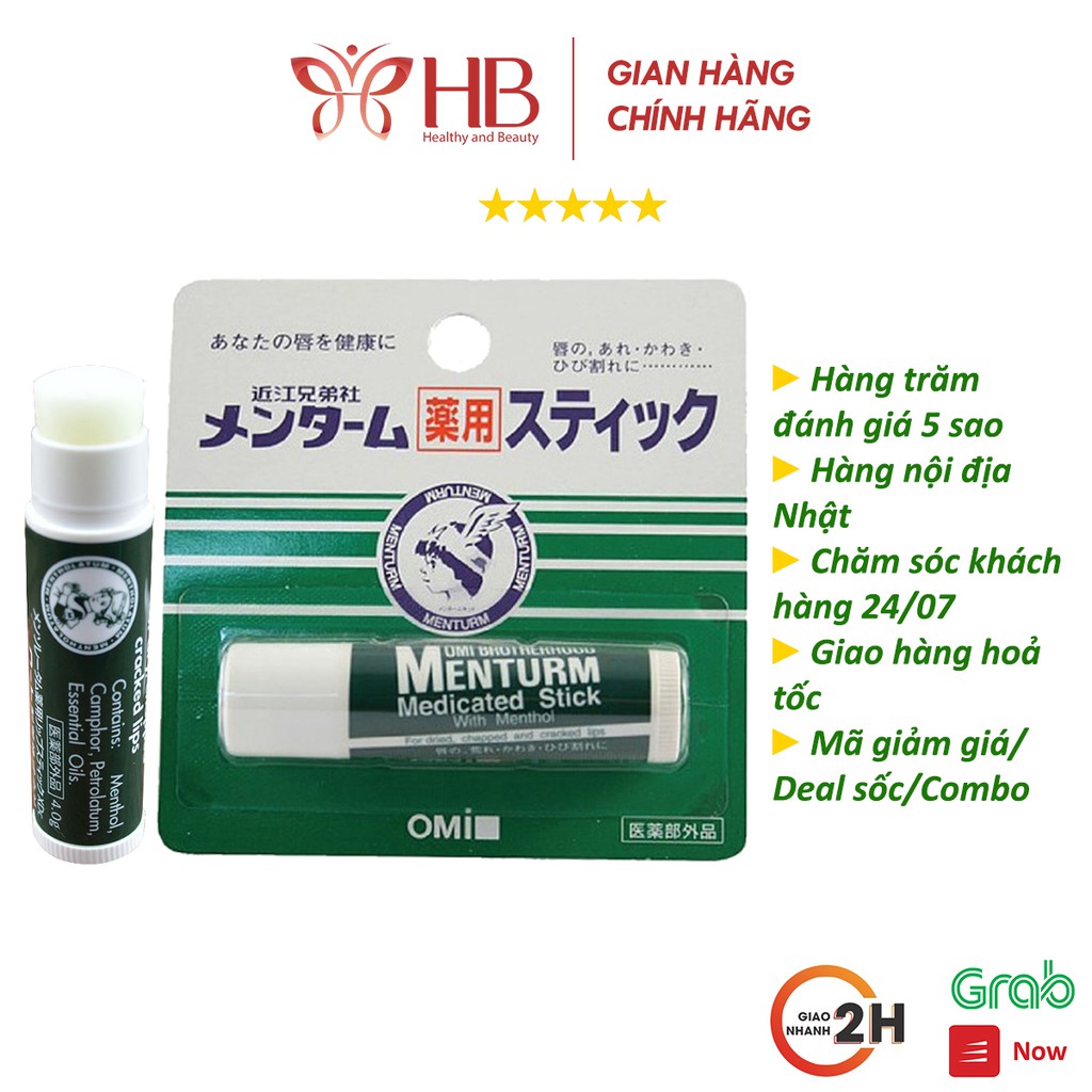 Son dưỡng môi OMI Brotherhood Menturm Medicated Lip Balm Stick (4g)