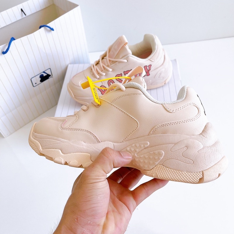 [Bản logo in 3D] Giày sneaker 𝗠𝗟𝗕 Tăng chiều cao 5cm - Boston Hồng