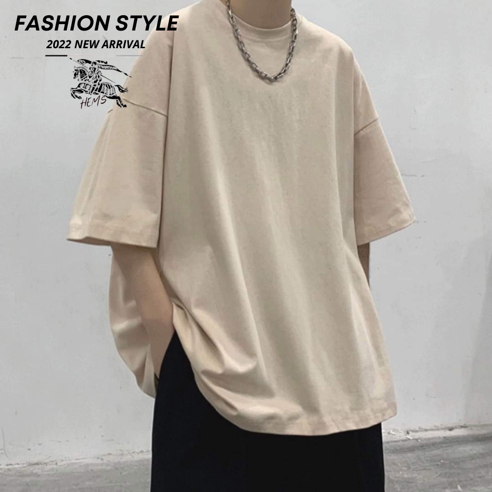 Áo thun tay lỡ nam nữ, áo phông oversize Unisex trơn cotton hịn hò