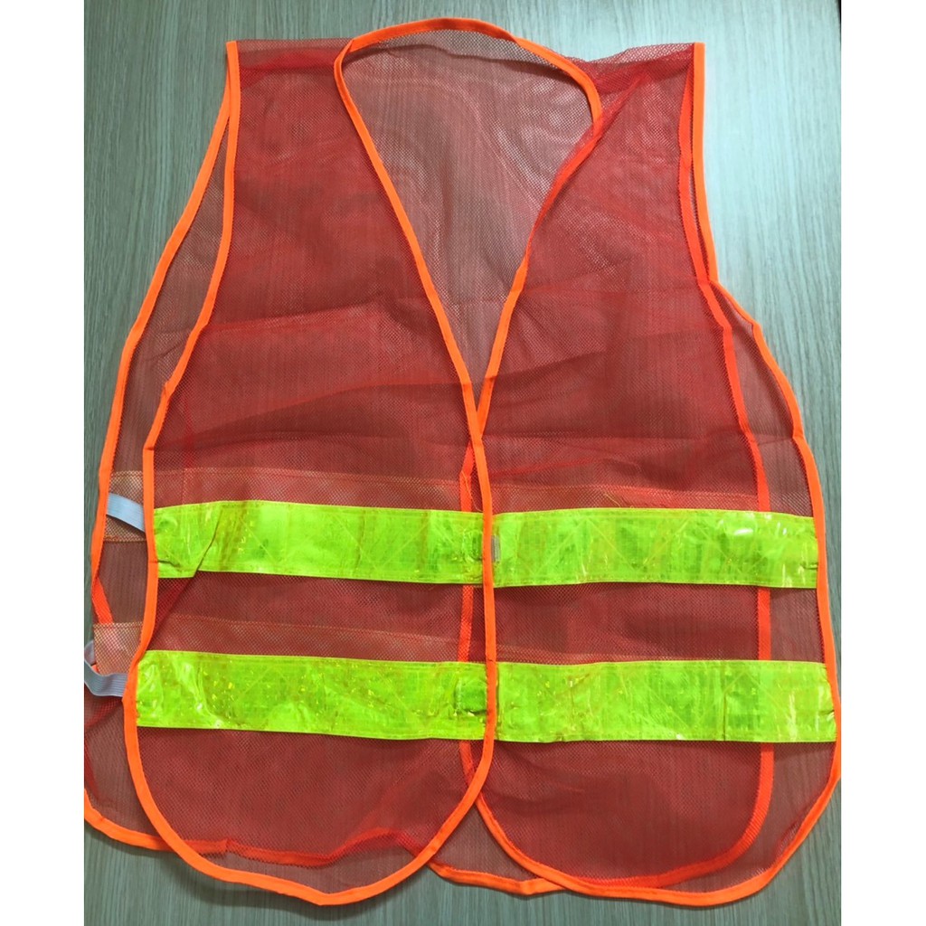 Áo phản quang VN vải lưới (màu cam) - Áo lưới phản quang cho công trình, nhà máy - thun 2 bên lưới thường