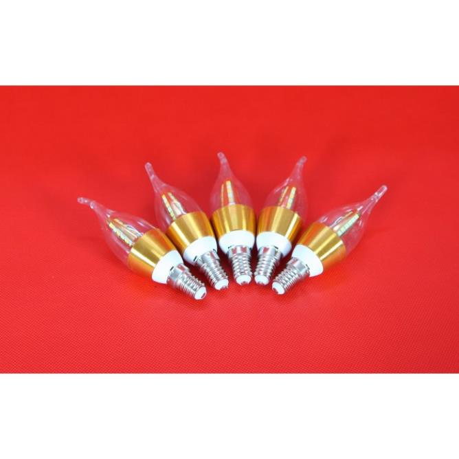 Bộ 2 bóng đèn LED C35 4W hình nến viền vàng đui E14