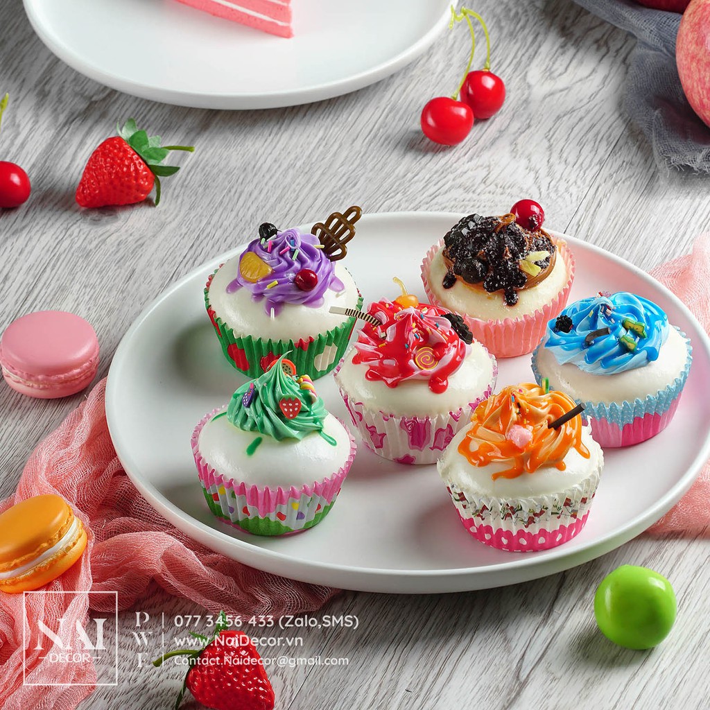 Bánh Cupcake trang trí mô phỏng – Phụ kiện chụp ảnh