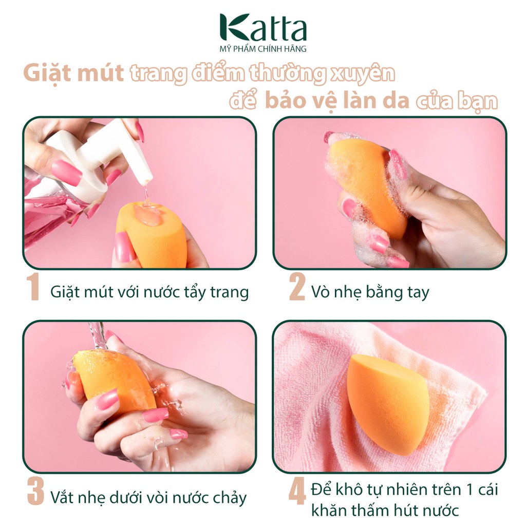 Mút tán kem nền cho da mịn không tì vết và tiết kiệm mỹ phẩm - Katta - KTPK168