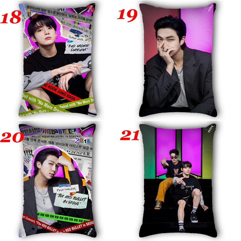 Vỏ Gối Chữ Nhật In Hình BTS Festa Boys Trang Trí Nhà Cửa