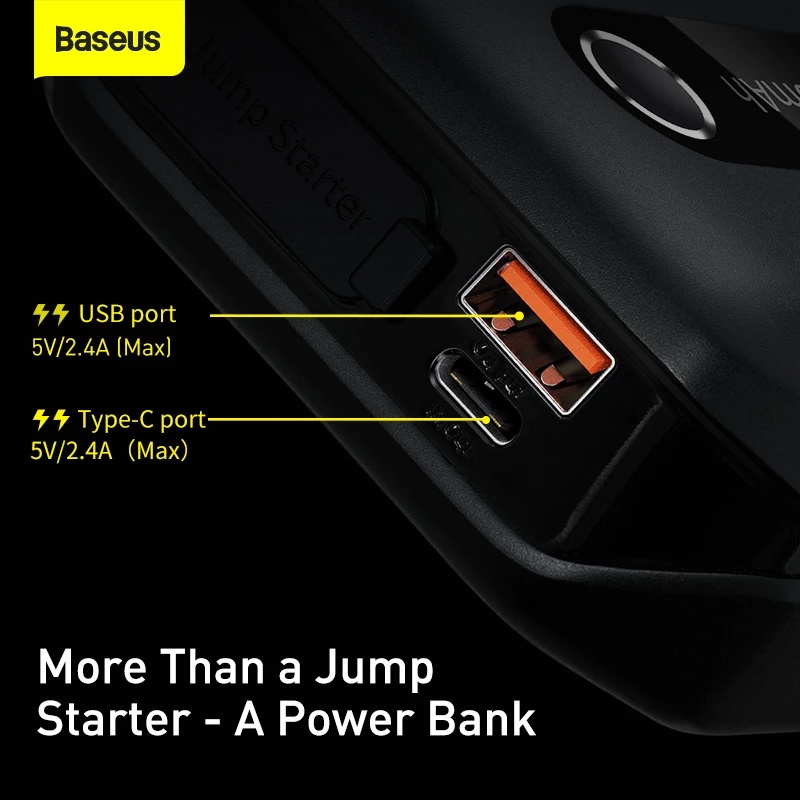 Bộ kích điện cho ô tô Baseus Super Energy Air Car Jump Starter dòng từ 500-1000A dung lượng 10.000mah