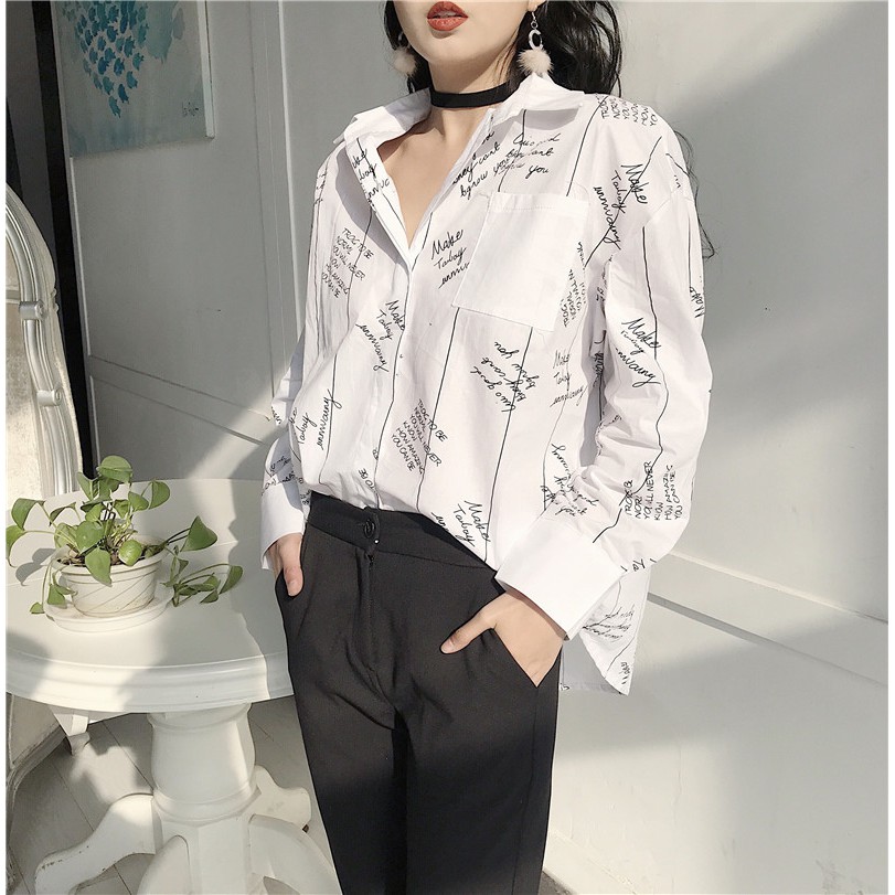 ÁO SƠ MI CHỮ NỔI ULZZANG(kèm hình thật) | BigBuy360 - bigbuy360.vn