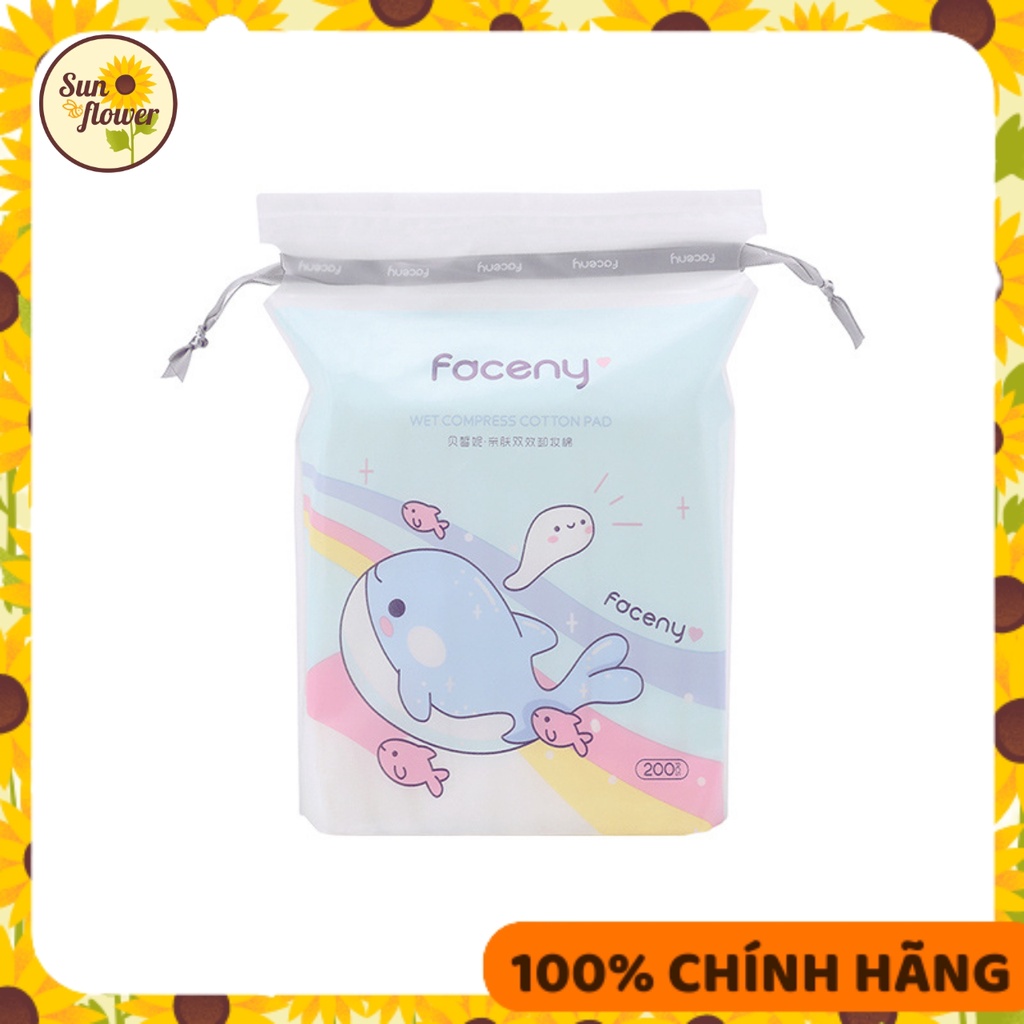 Bông Tẩy Trang FACENY 100% Cotton An Toàn Thân Thiện Với Làn Da 200 Miếng